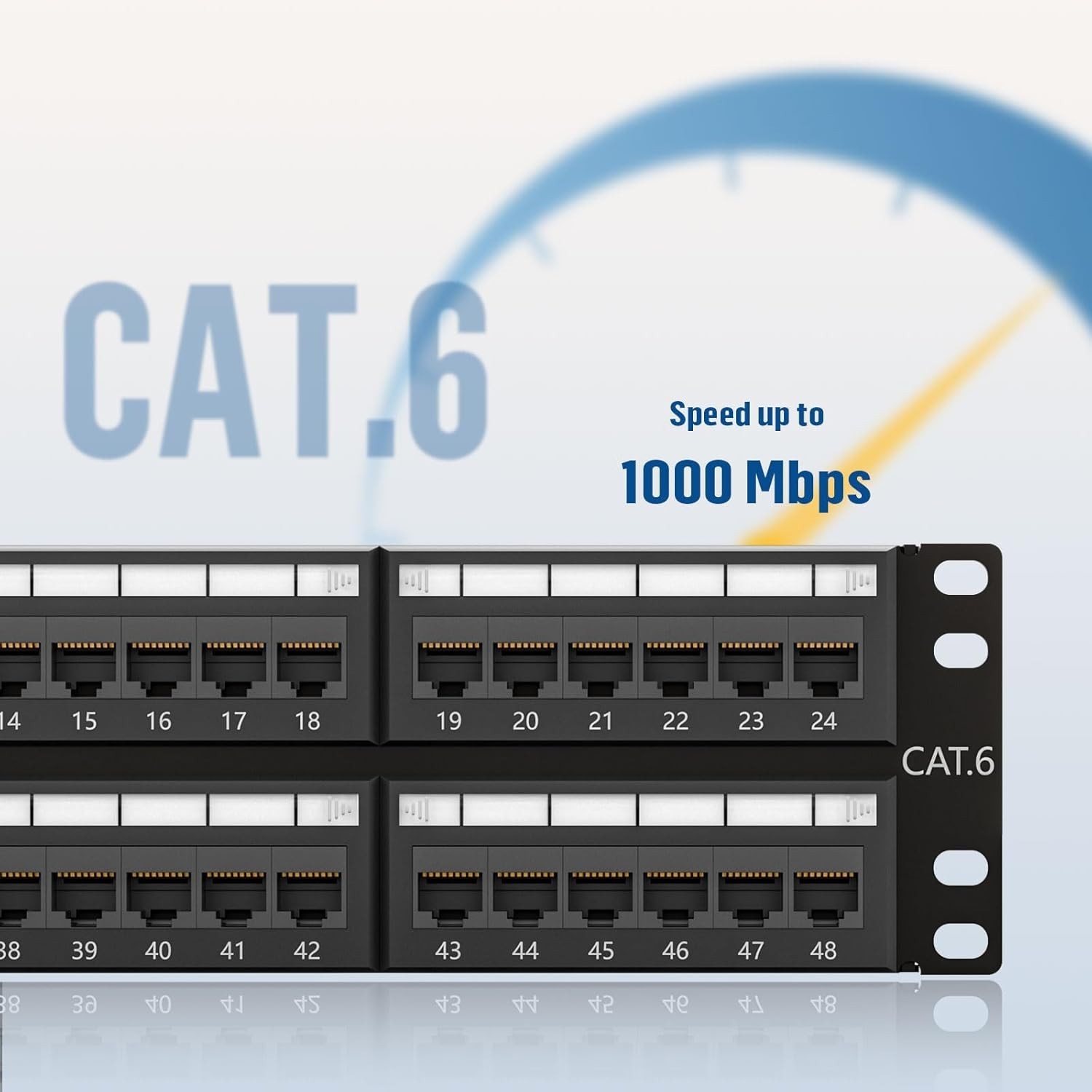 Premium CAT6 48 Port Patch Panel RJ45 Network Ethernet 19" Rack Mount 2U, New