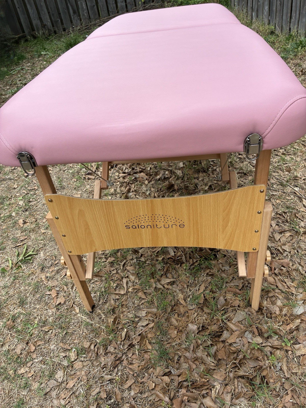Saloniture Pink Portable Foldable Massage Table Adjustable Height 73" x 28"