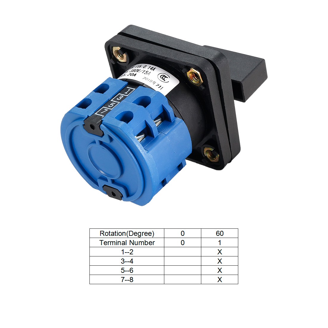 Changeover Switch 2 Place Rotary Selector Cam Switch 8 Terminal Latching