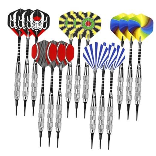 Darts Plastic Tip - 15 Pack Soft Tip Darts Set for Electronic Dartboard - 18