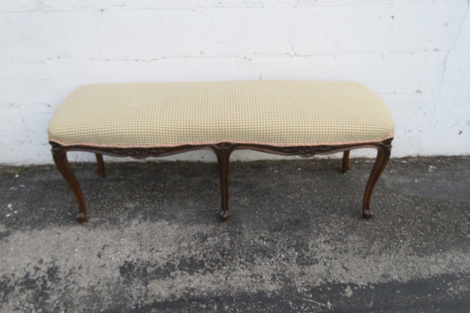 French Long Upholstered Bed End Bench Stool 6296