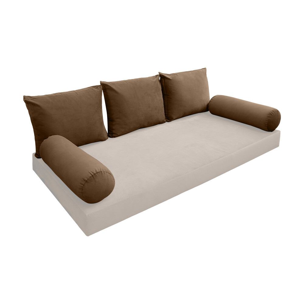 COVER ONLY Model V3 Twin Velvet Knife Edge Indoor Daybed Cushion Bolster - AD308