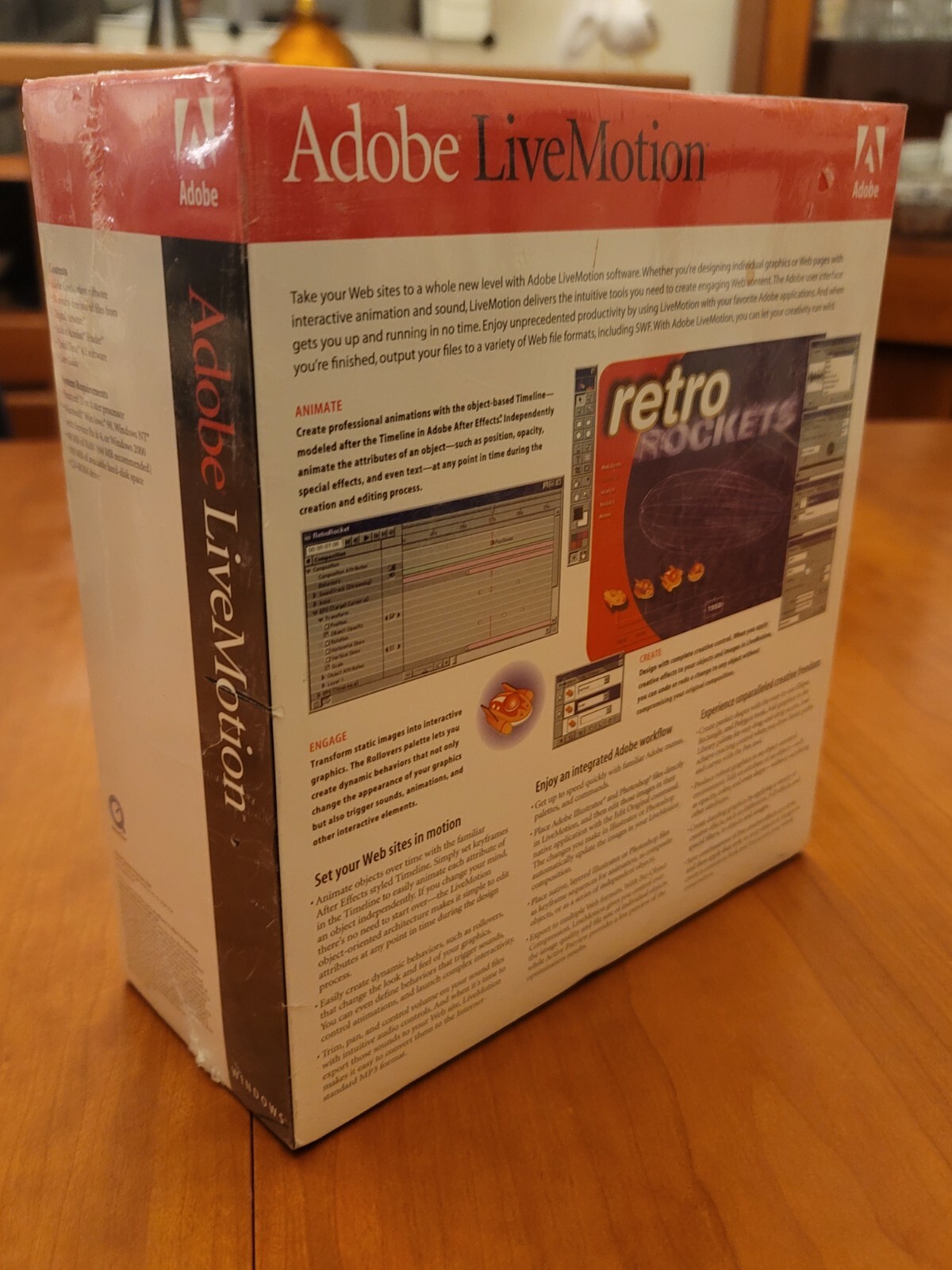 SEALED Adobe Live Motion PC Box 2000 Windows ME/NT/98 Retro Web Design