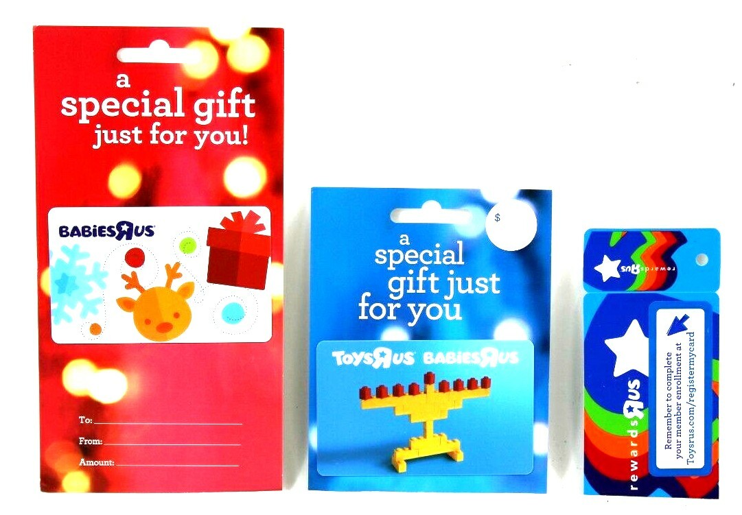 Lot of 3 - Toys R Us Christmas Holiday Menorah Collectible Gift Card Store Rare