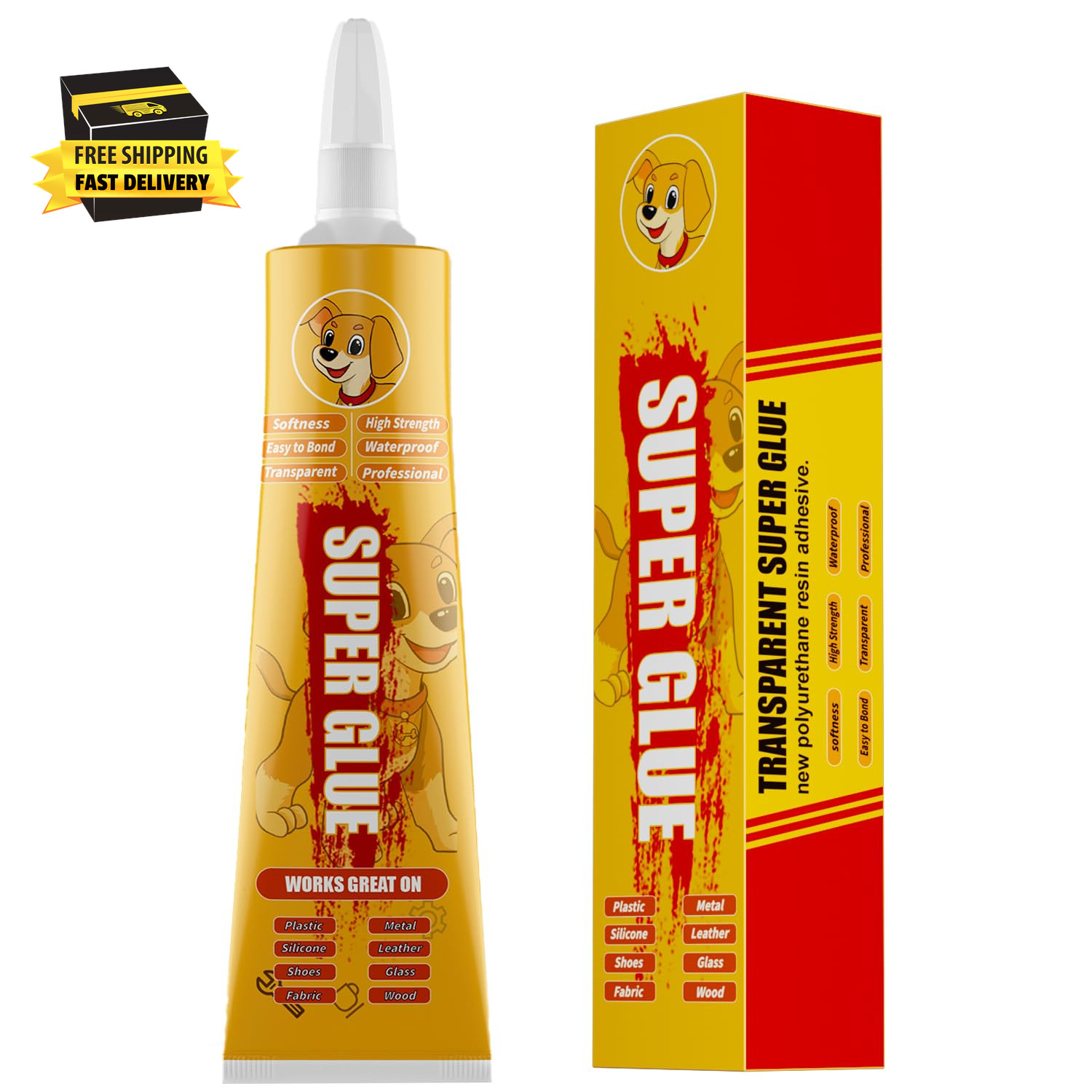 2.5Oz Clear Plastic Adhesive, Super Glue All Purpose, Instant Strong Adhesive fo