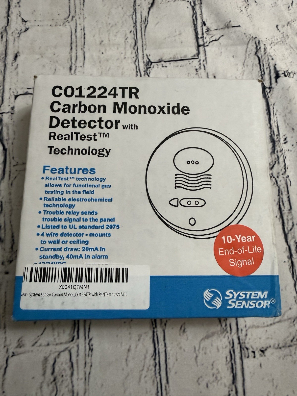 System Sensor CO1224TR Round, 12/24V, System-Monitored Carbon Monoxide Detector