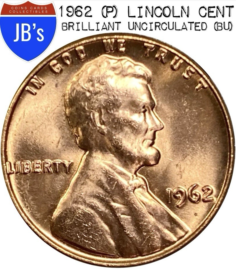 1962 (P) Lincoln Memorial Cent Penny 1c - BRILLIANT UNCIRCULATED (BU)