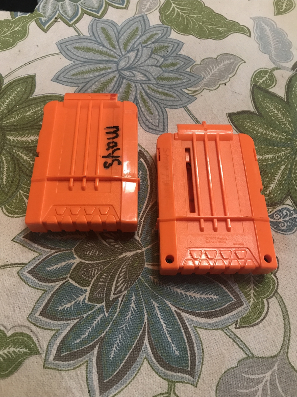 Lot Of 2 NERF Dart Gun Magazine Clip N-Strike Elite ORANGE READ Desc