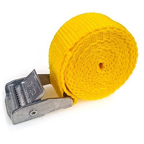 9 Buckled Straps 25mm Cam Buckle 1.5 meters Long Heavy Duty Load Yellow 250kg