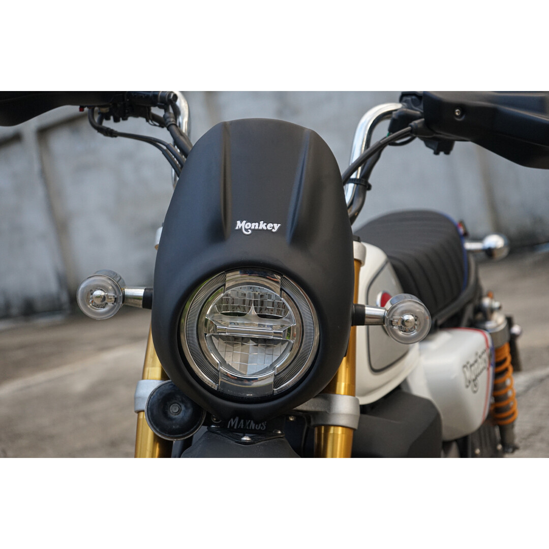 HEADLIGHT COVER WINDSCREEN WINDSHIELD BLACK V.2 FOR HONDA MONKEY Z125 2018-24