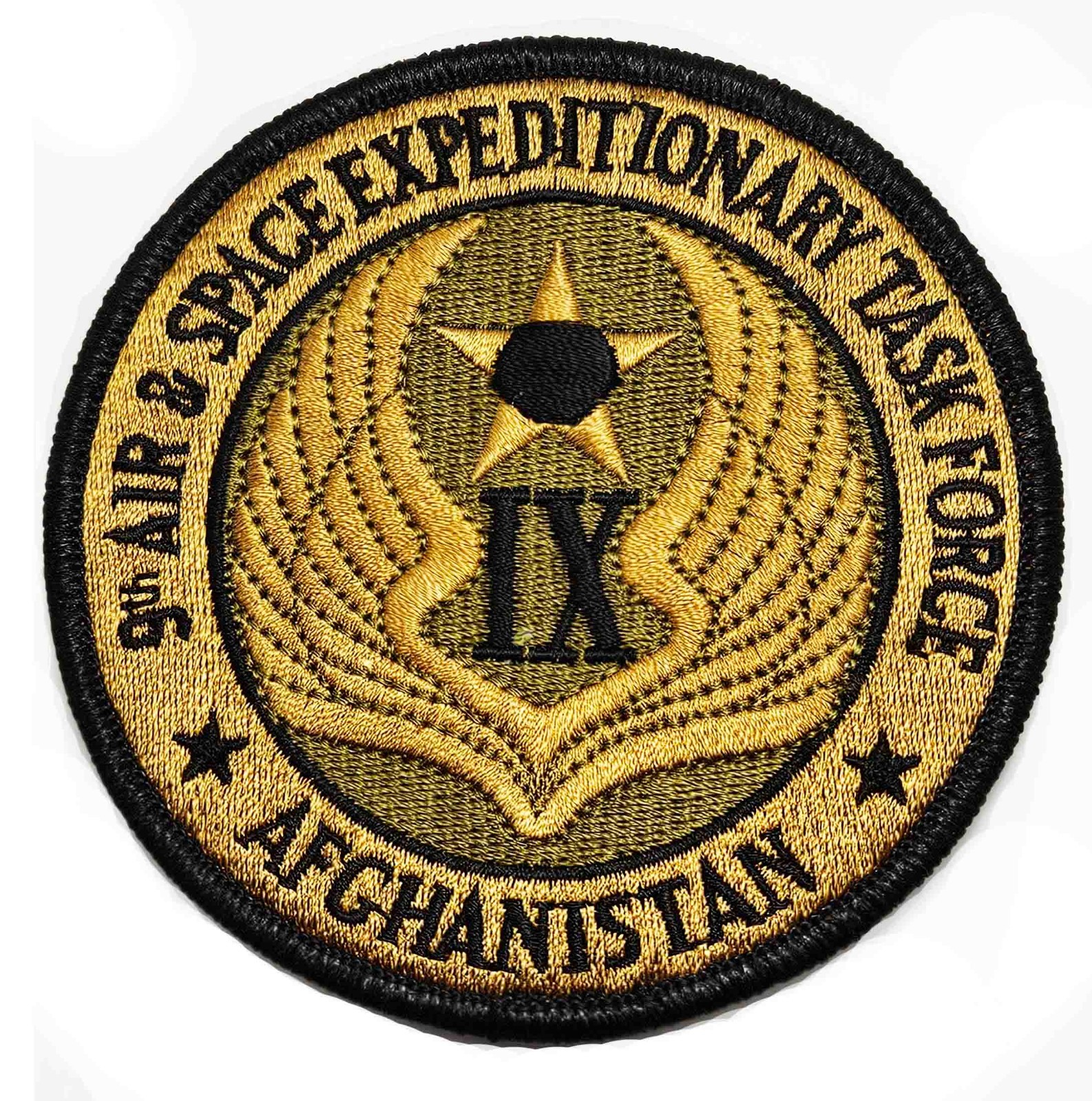 US Air Force 9th Air & Space Exp Task Force Afghanistan Subdued Hook Back Patch