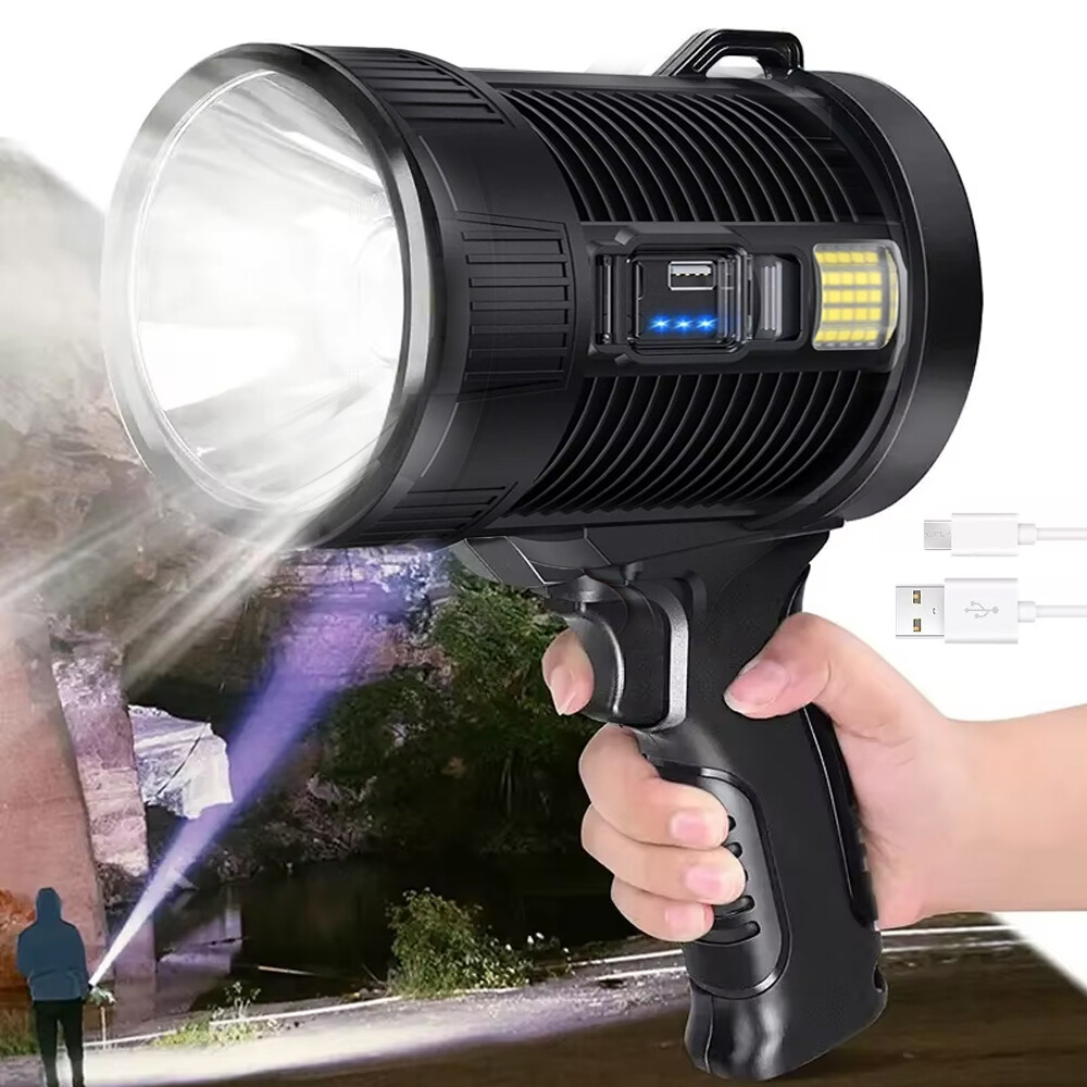 Rechargeable Spotlight Spot Lights Handheld 9000,000 lm Flashlight Lightweight