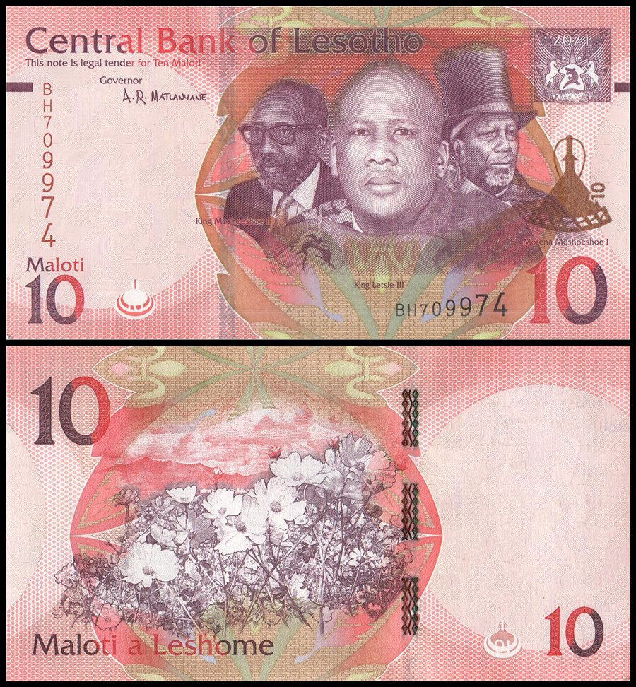 Lesotho 10 Maloti, 2021, P-21c, UNC