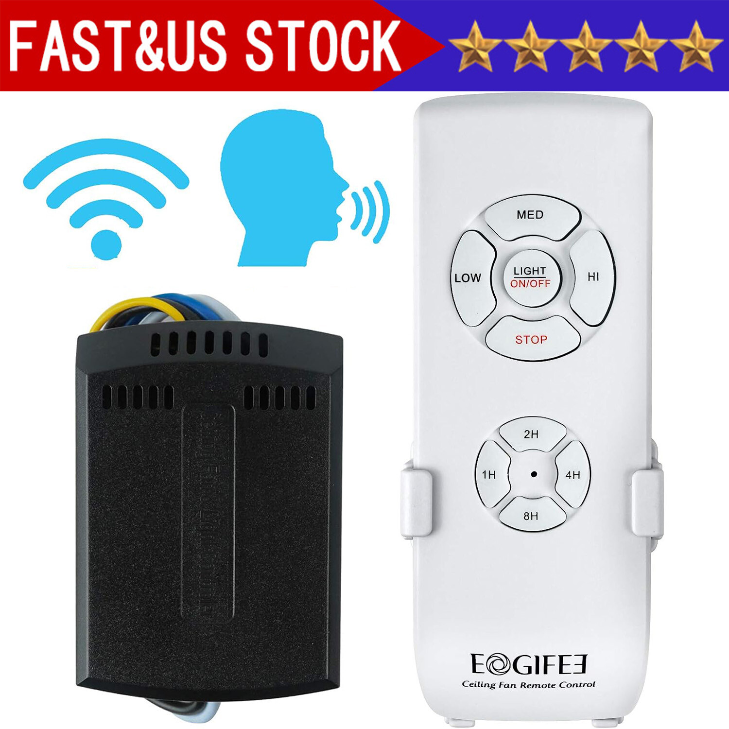 Universal Wireless Remote Control and Receiver Kits for Ceiling Fan Lamp Home
