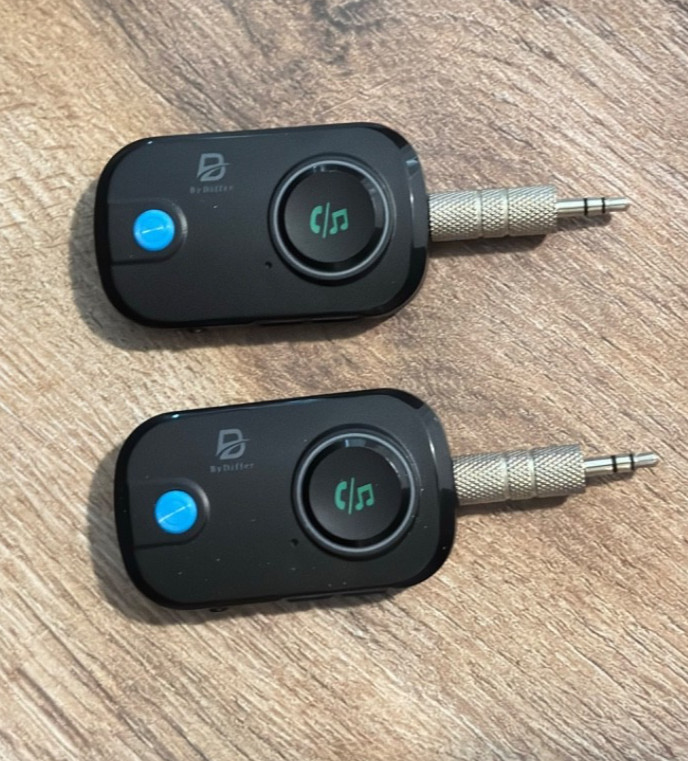 2x By Differ Bluetooth 3.5mm Wireless Audio Transmitter Adapter Set