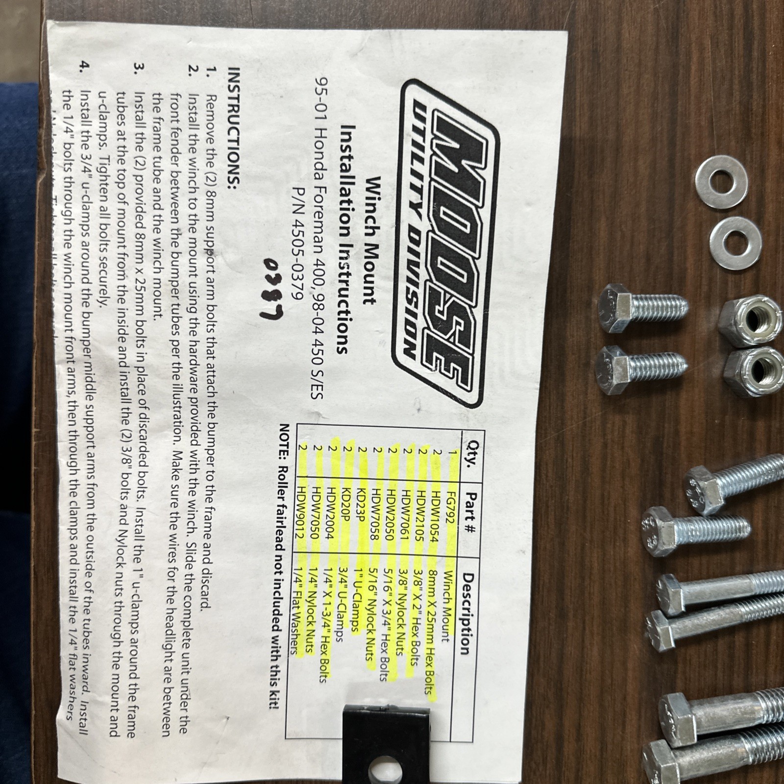 NEW Moose Utility Division Winch Mount PN: 4505-0379