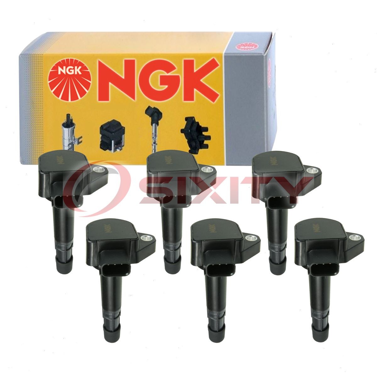6 pc NGK Ignition Coil for 2000-2007 Honda Accord 3.0L V6 Spark Plug Wire dt