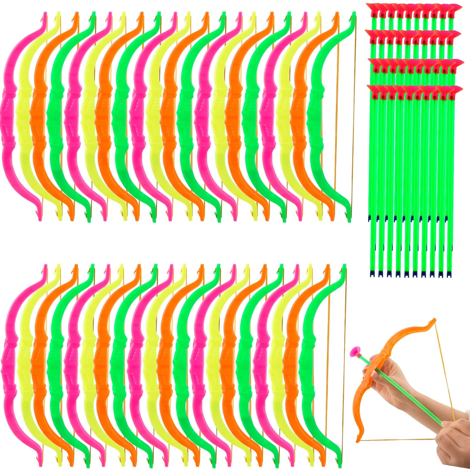 Restroma Kids Bow And Arrow Set Plastic Archery Shooter Toy Mini Play Bow And