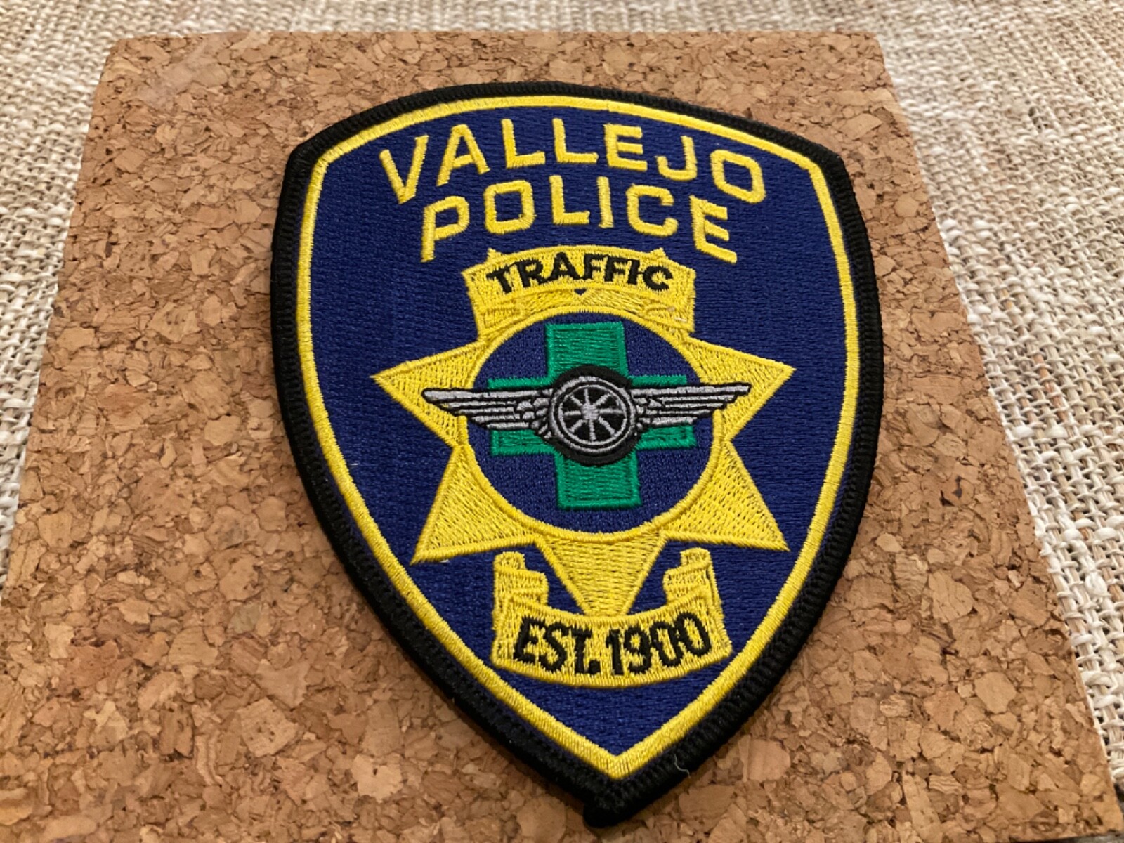 Older Style Green Cross Motors Traffic  Vallejo Police State California CA