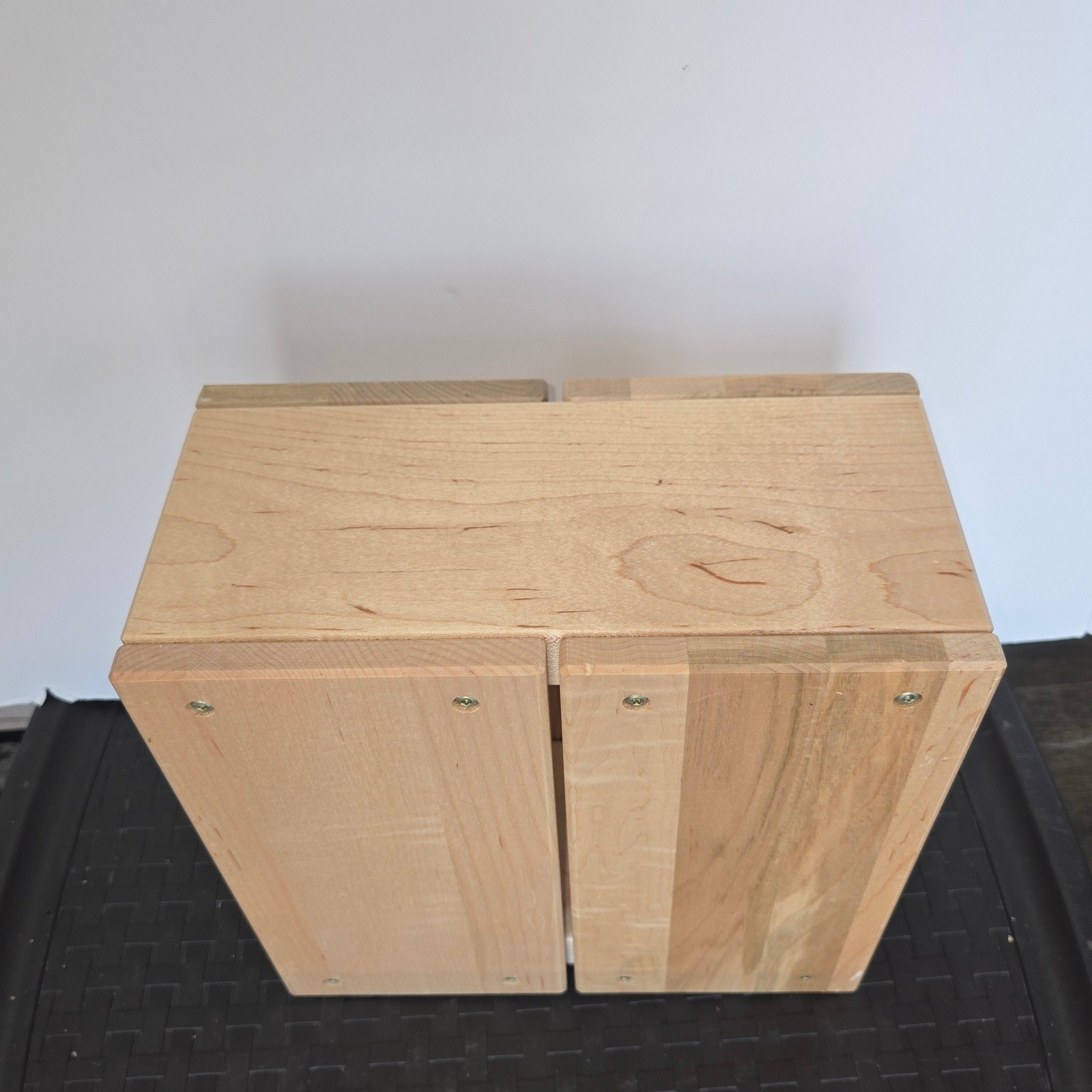 Handmade Solid Wood Storage Crate Riser Natural Grain Minimalist