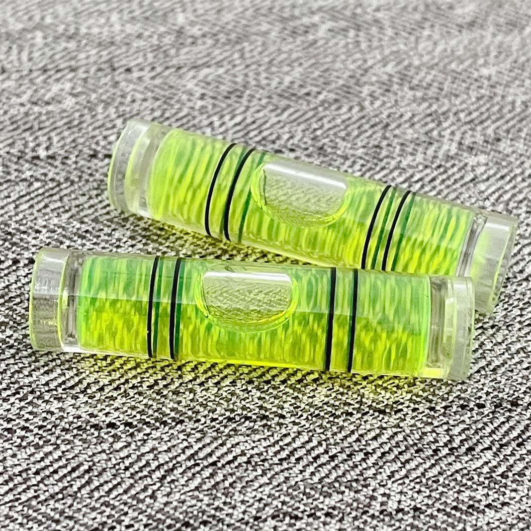8 Pieces Mini Cylindrical Level Small Horizontal Bubble Levels 9.5x40mm Bubbl...