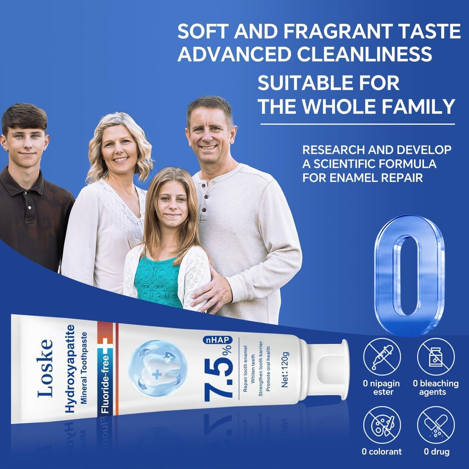 Fluoride-Free Hydroxyapatite Toothpaste - Natural Whitening for Sensitive Teeth