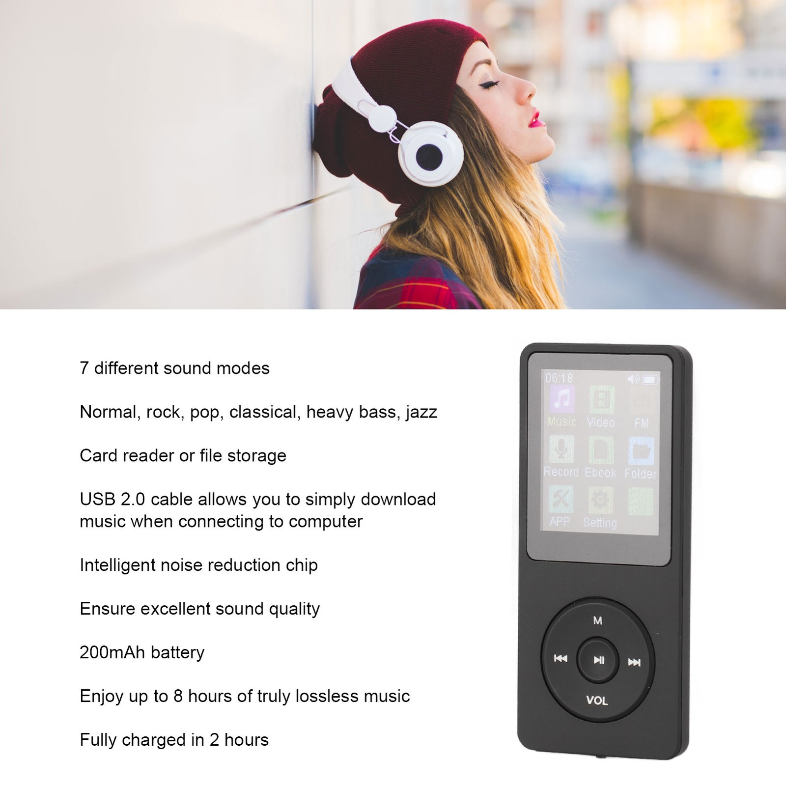 MP3 Player Voice Record Video Playback Bluetooth Function Music Player With EJJE