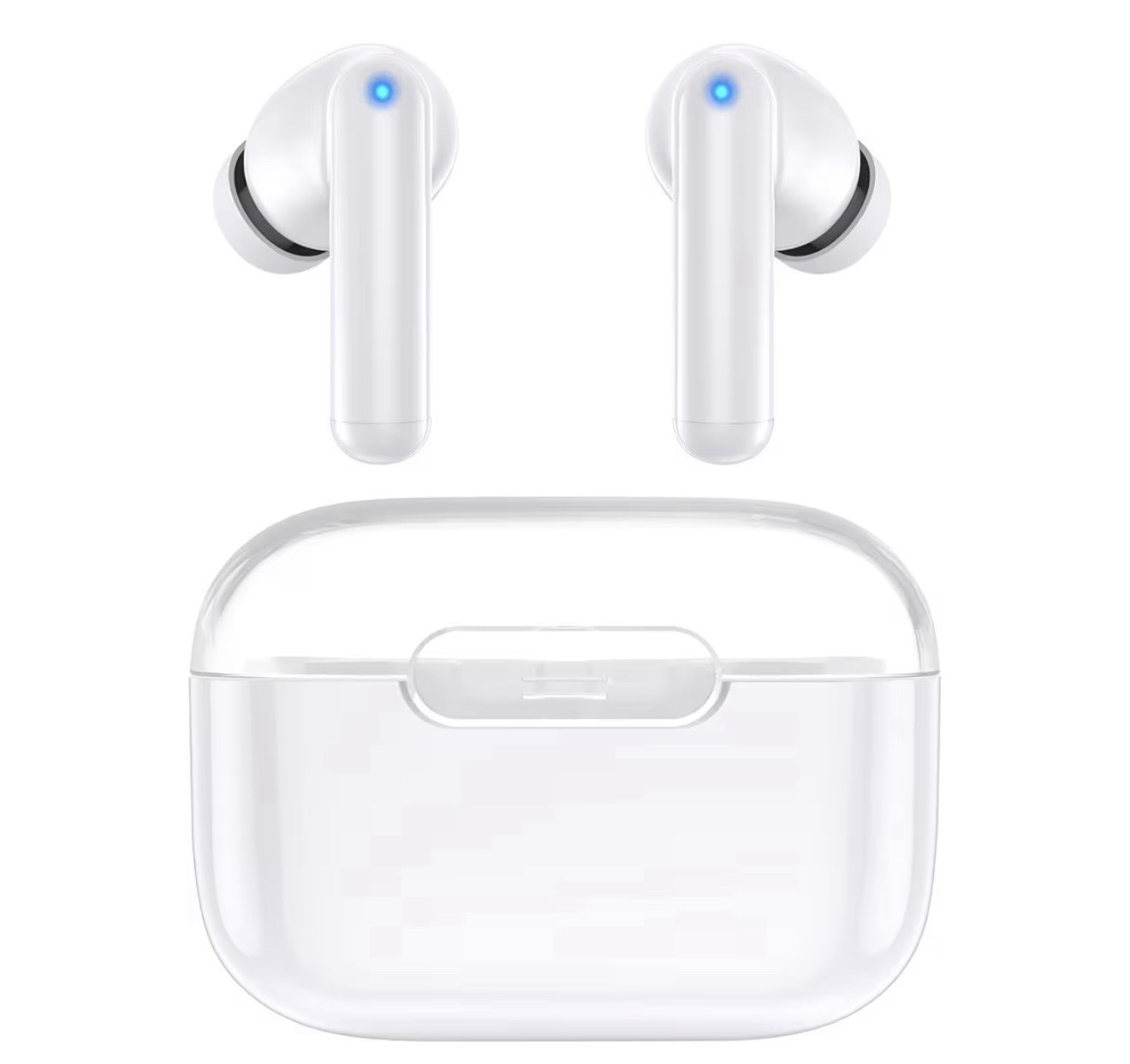 kurdene P3 Wireless Earbuds Bluetooth 5.3 w/ Mic Deep Bass Stereo – Clear