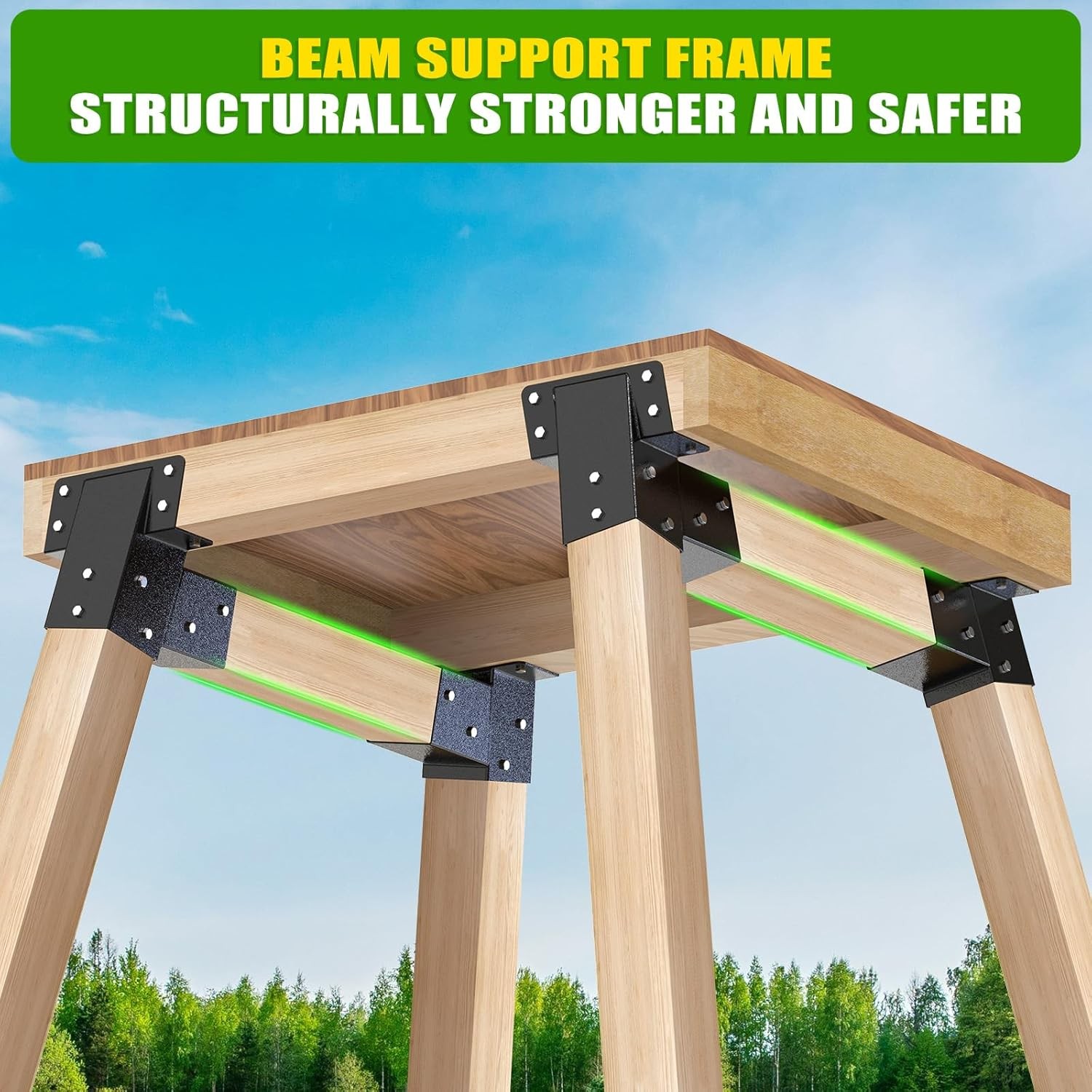 4Pack 4x4 Compound Angle Brackets Heavy Duty Deer Stand Bracket Hunting Blind