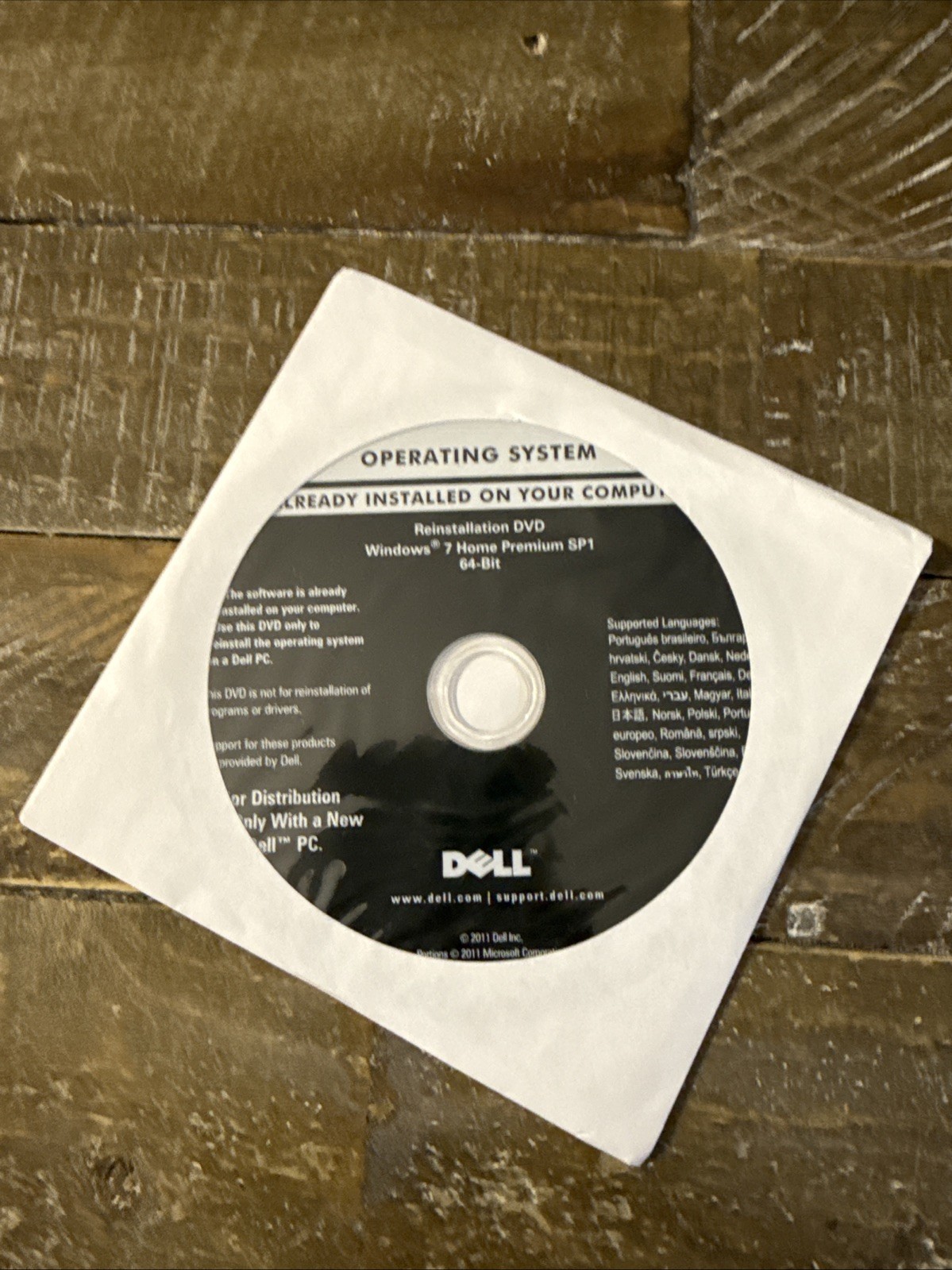 Dell Operating System Windows 7 Home Premium SP1 Software PC Cd Rom