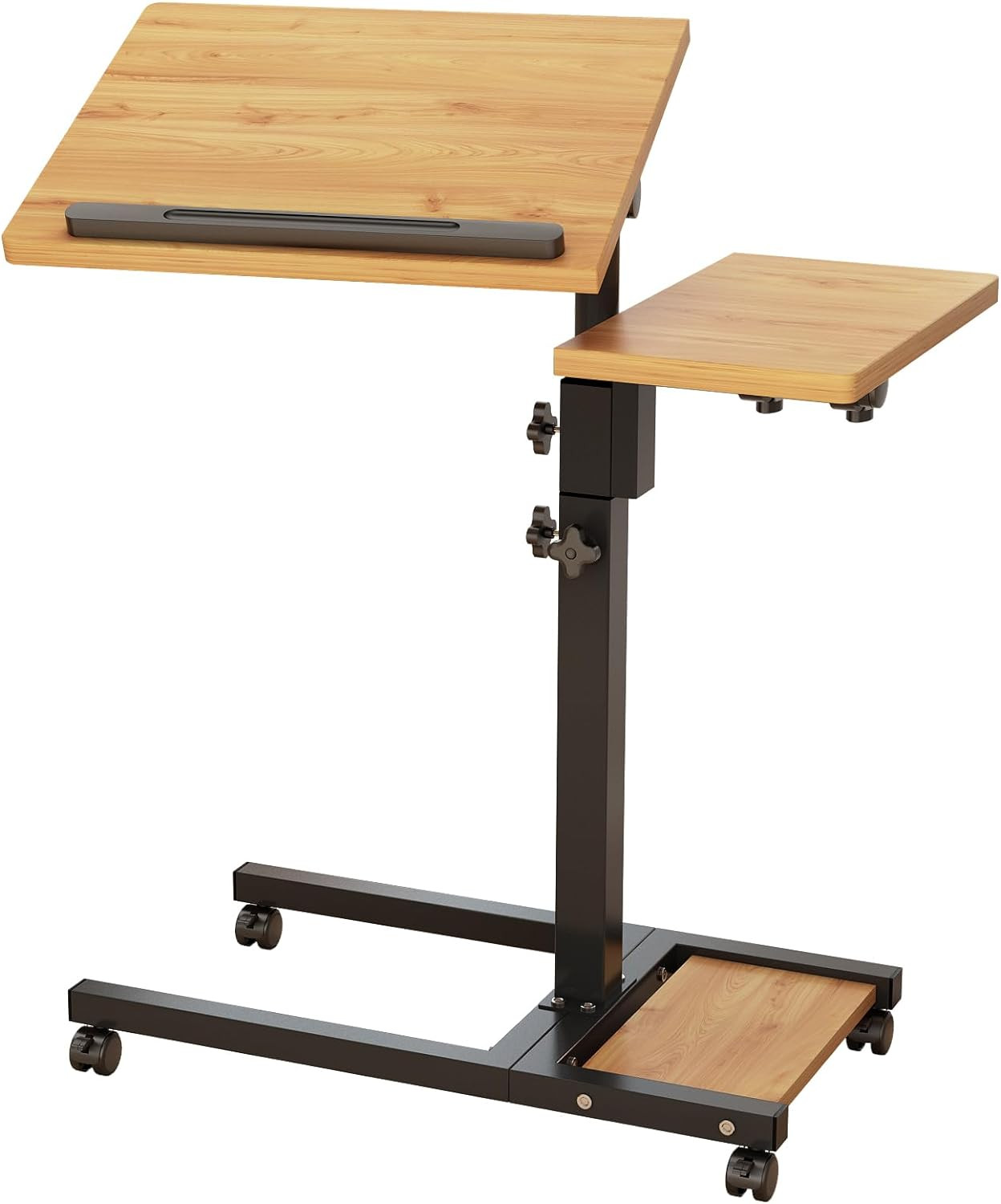 Mobile Height Adjustable Laptop Desk with Mouse Pad, Portable Laptop Desk Rollin