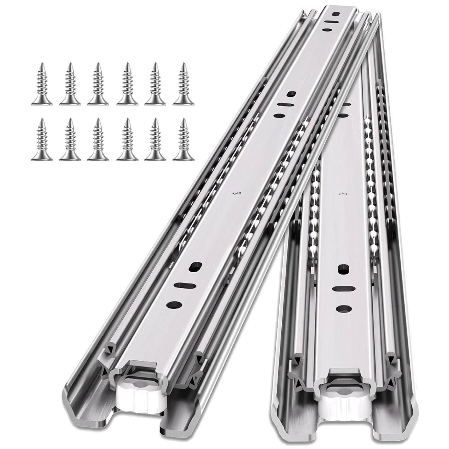 Easy Install 8 Inch Drawer Slides - 200 Lbs Capacity Alloy Steel, Rust-Resistant