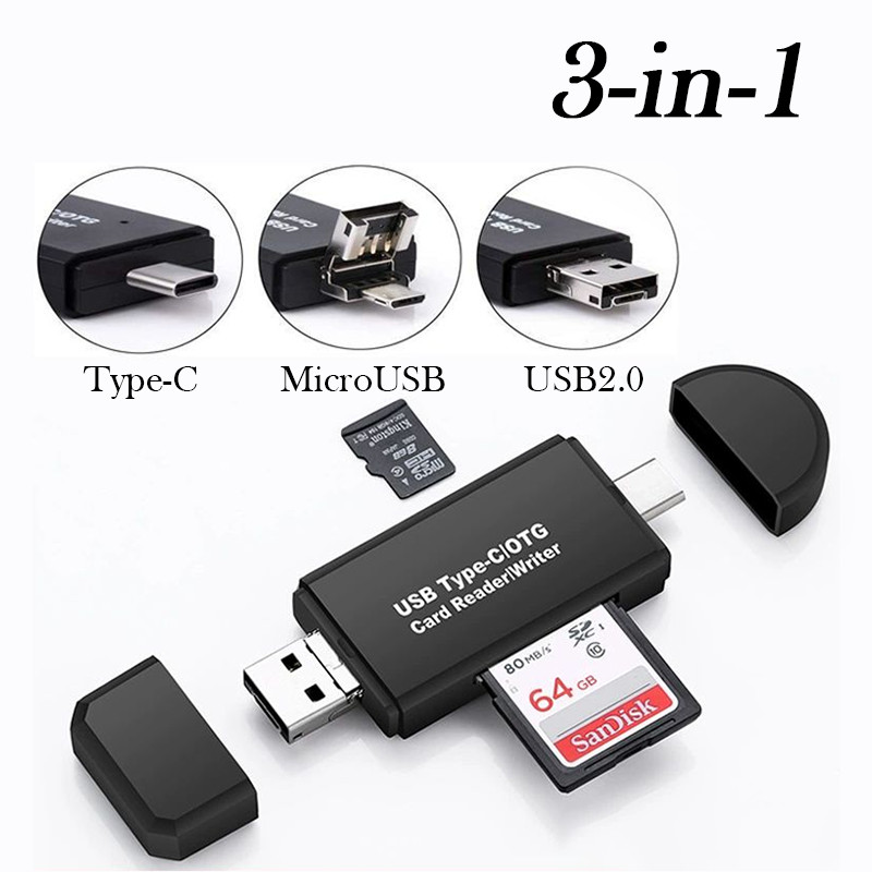 Memory Card Reader USB 3.0 Type C Micro SD TF OTG Smart Adapter Laptop Computer