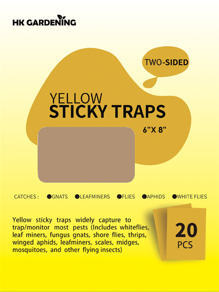 20PCS Sticky Fly Trap Paper Yellow Traps Fruit Flies Insect Glue Catcher