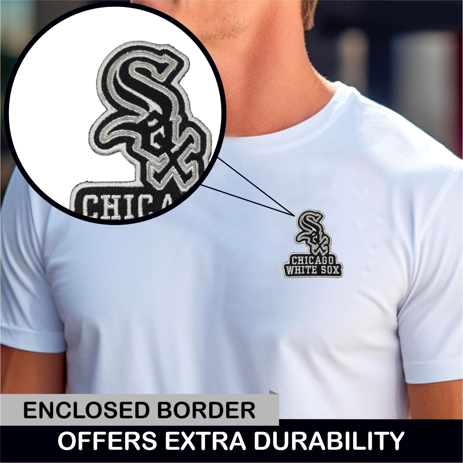 White Sox MLB Baseball Team Logo Iron On Patch-Sew Patch-Embroidered Patch