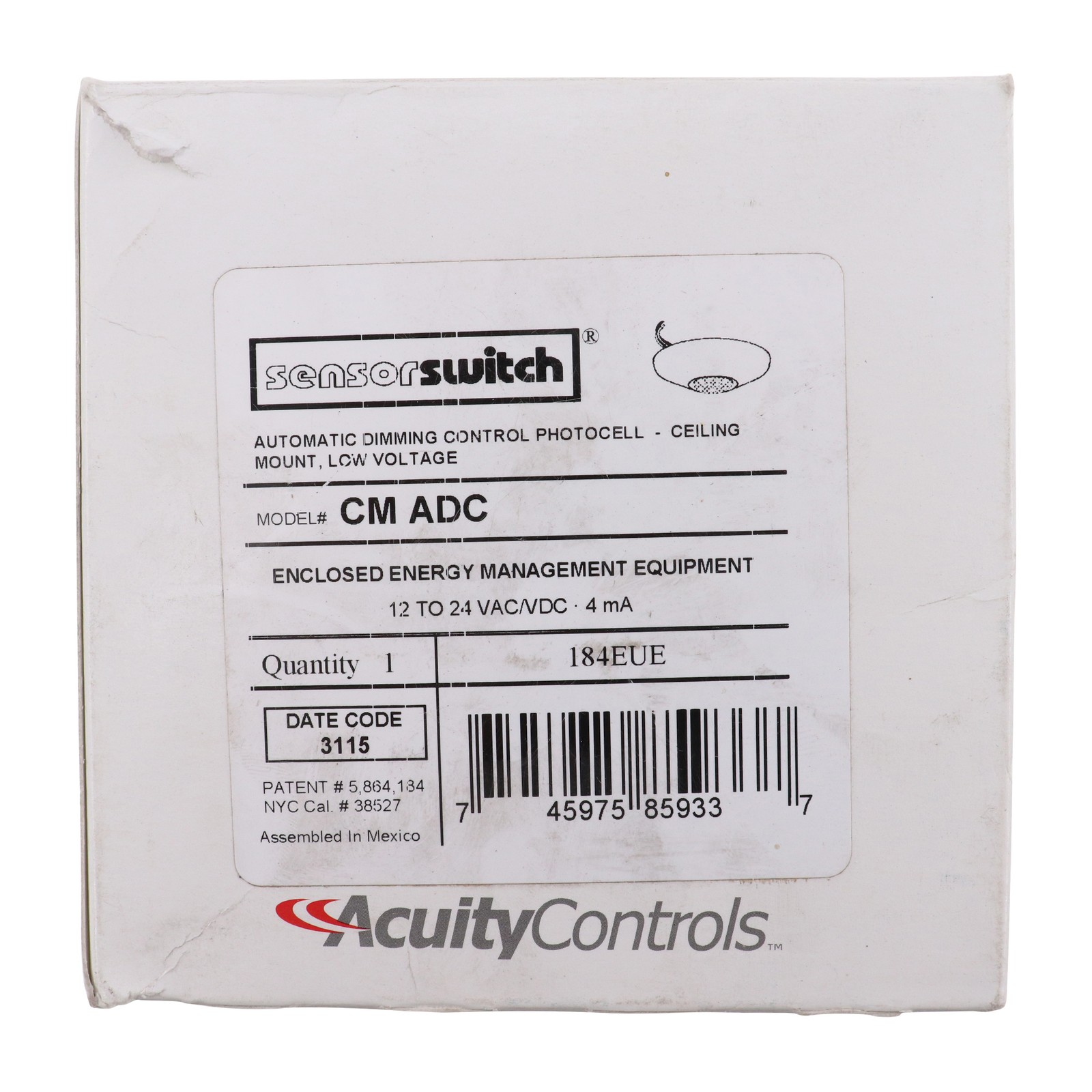 SENSOR SWITCH CM-ADC CEILING OCCUPANCY SENSOR, PHOTOCELL, AUTO-DIM, 12-24VDC