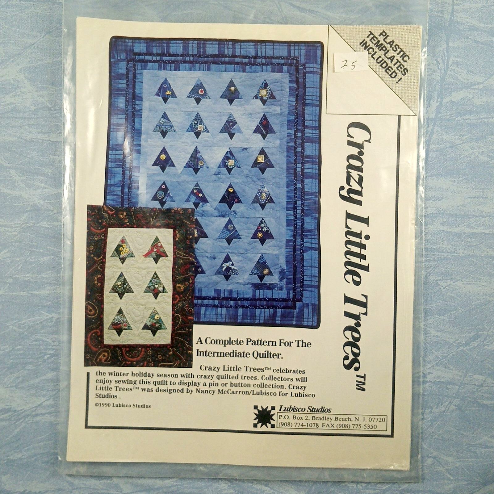 Lubisco Studios Crazy Little Trees Quilt Pattern (with plastic template) 15x21