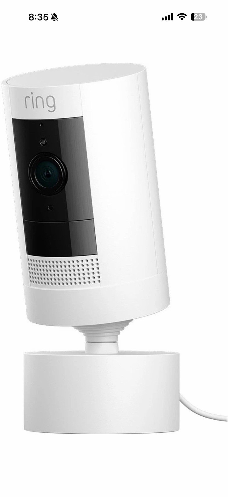 Ring Indoor/Outdoor Pan-Tilt Mount for Ring Stick Up Cam Plug-In - White