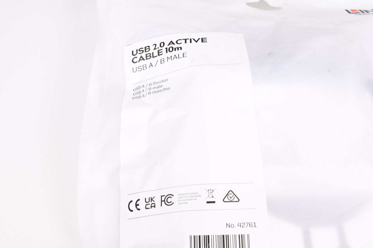 LINDY CONNECTION PERFECTION 42761, USB 2.0 A/B Active Cable, L=10m