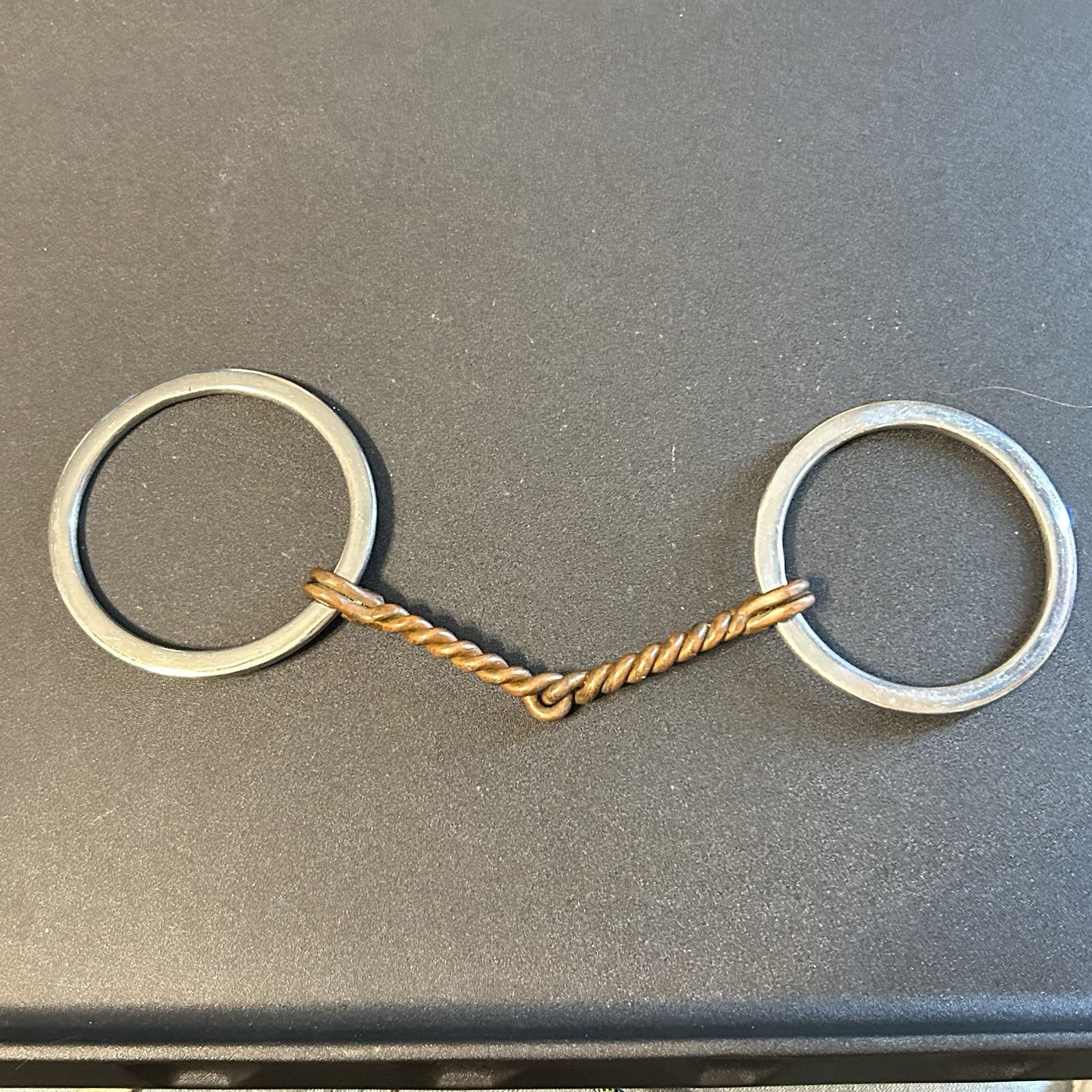 Flat Loose Ring Tight Copper Twist Snaffle 5.25” Mouth English Western Training