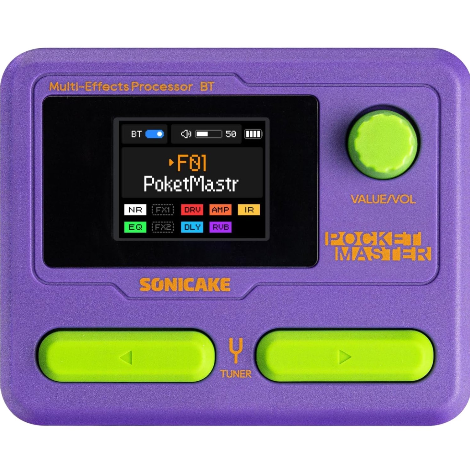 Pocket Master-Portable Multi Effects Pedal, 100+ Built-in Guitar/Bass/Acousti...