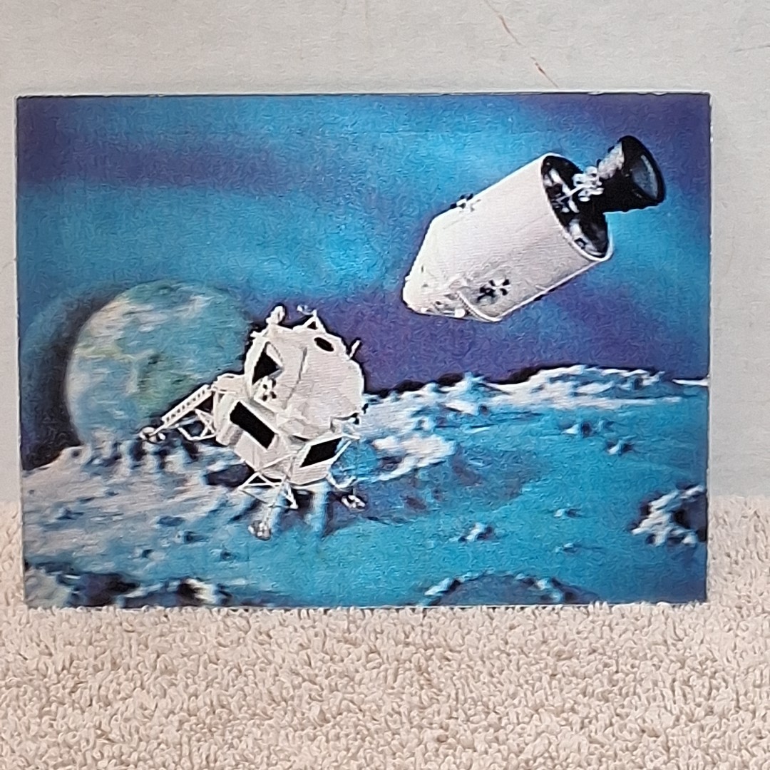 Lunar Module - Service Command in Space 3D Hologram Postcard NASA