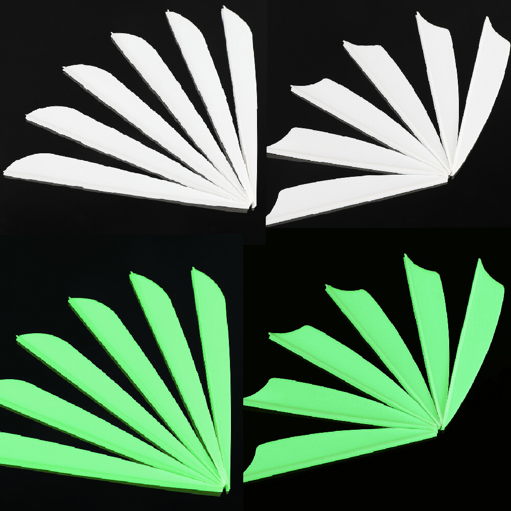50/100pcs Luminous 1.75"/2"/2.5"/3"/4" Archery Feather Arrows Rubber Vanes DIY