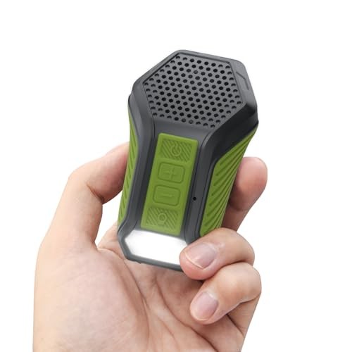 Wearable Bluetooth Speaker, Mini Clip-on Portable Speaker with Light 5.0 Green