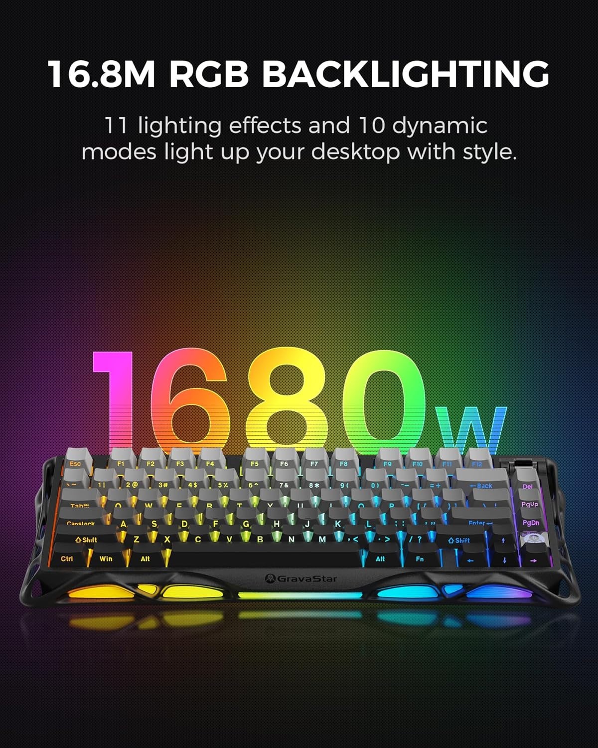 GravaStar Mercury K1 75% Gradient Black Wireless Mech Keyboard