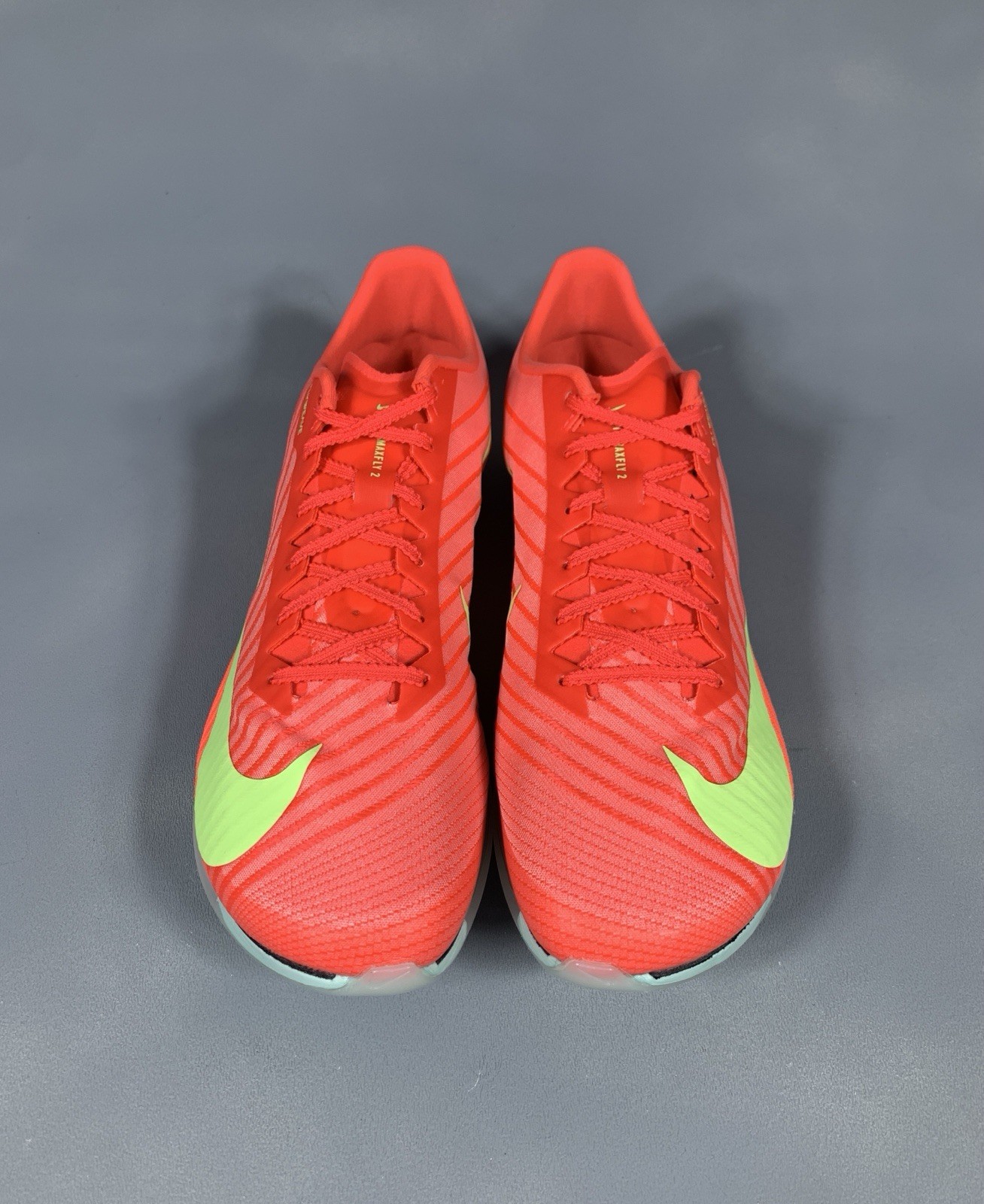 Nike Air Zoom Maxfly 2 Bright Crimson Lime Blast Track Spikes FD8395-600 Men's 9