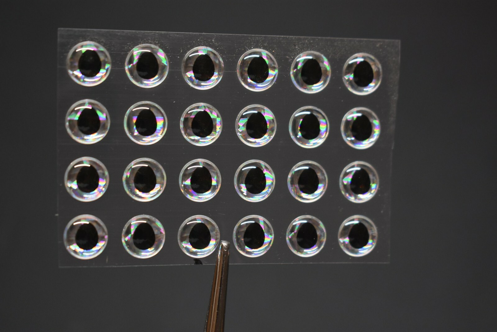 24  TEARDROP SILVER  3D Soft Molded 5/16"  8mm  Eyes Fly Tying Lures