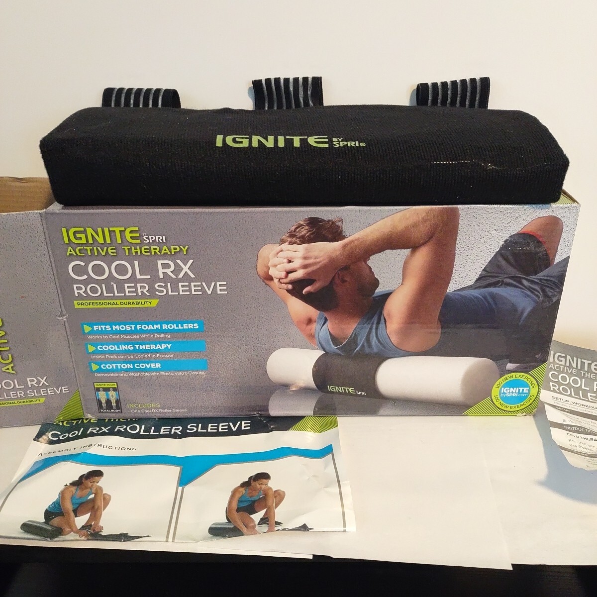 Ignite Spri Active Therapy Cool Rx Roller Sleeve Fits Most Foam Rollers Cotton
