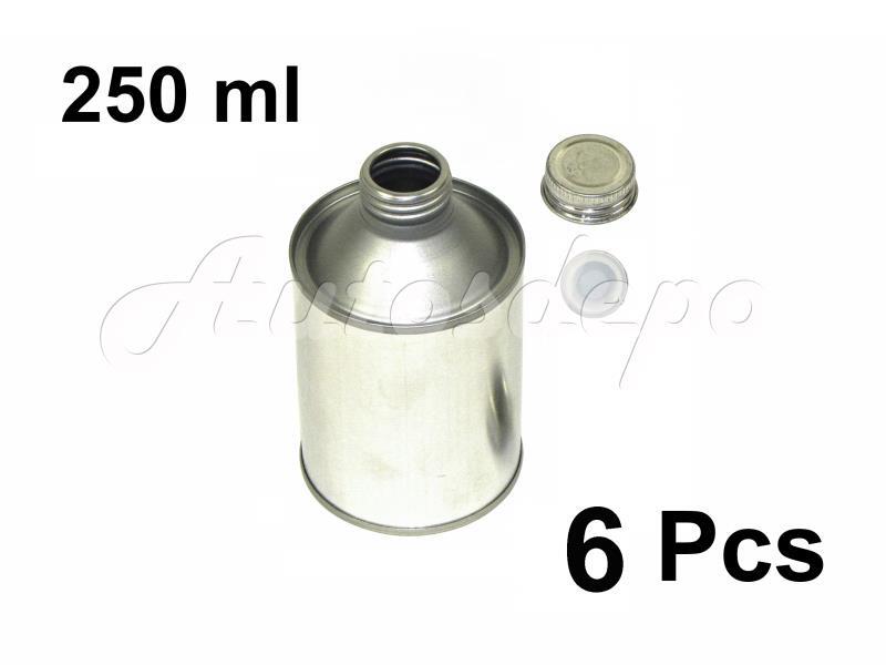 Pint, 250 ml Paint Tinplate Can (Screw Top Metal Cap and Plastic Cap) QTY : 6