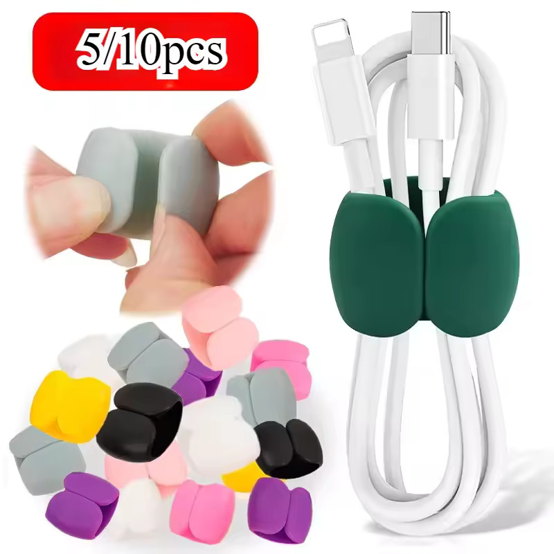 5-20PCS Cable Winder Clips – USB & Headphone Holder for Desk Cord Organization
